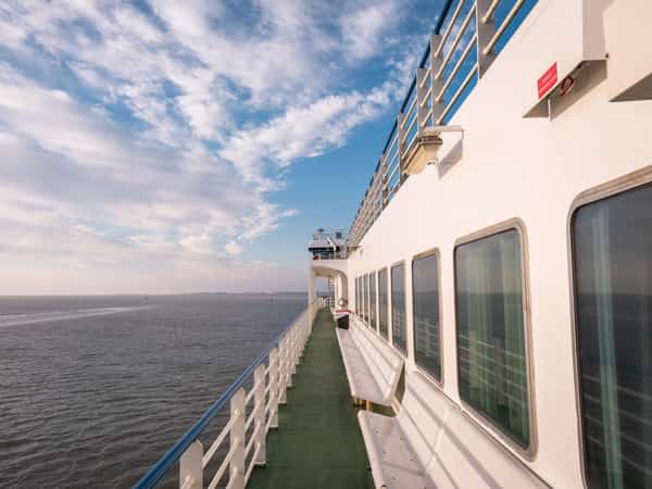 Op het dek van de veerboot van Harlingen naar Terschelling